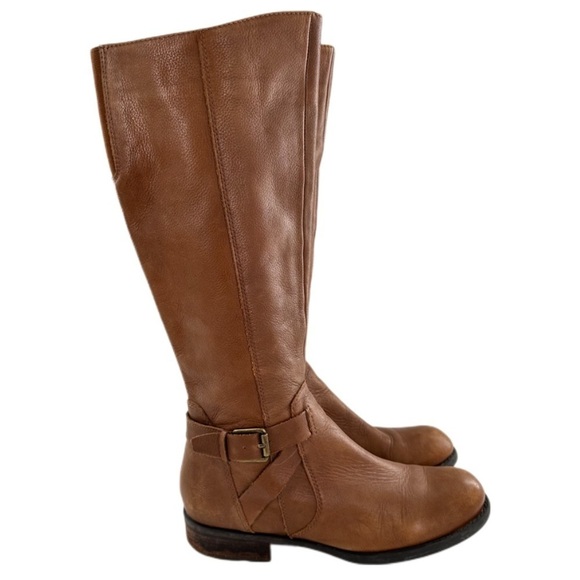 Franco Sarto size 8.5 39.5 pristine tan leather knee high riding western - Picture 1 of 15